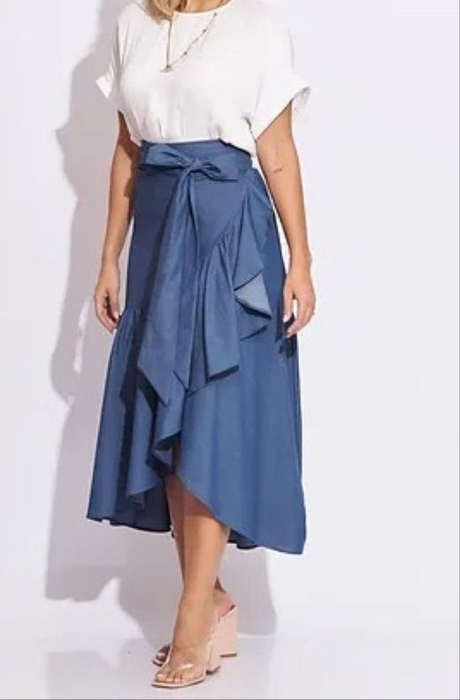 Falda envolvente tipo Denim