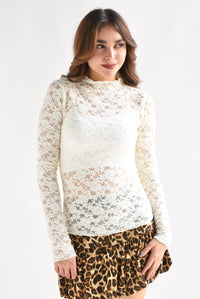 Fashion Styled Blusa encaje perkins Ivory