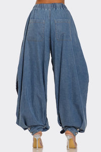 Fashion Styled Pantalón globo jareta Denim Light
