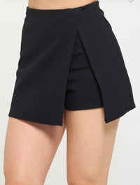 Fashion Styled Skort algodón spandex Negro