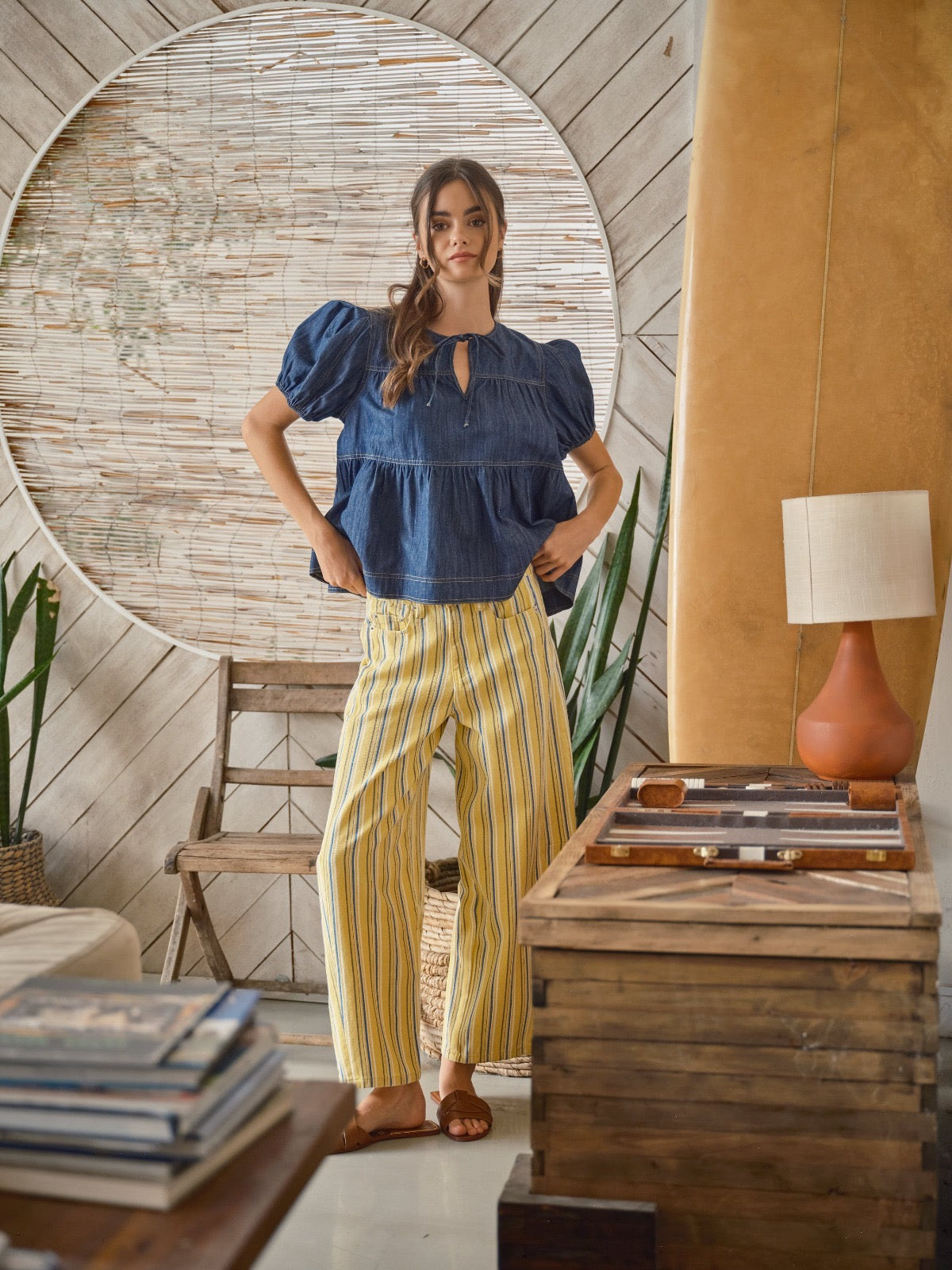 Jeans barrel rayas