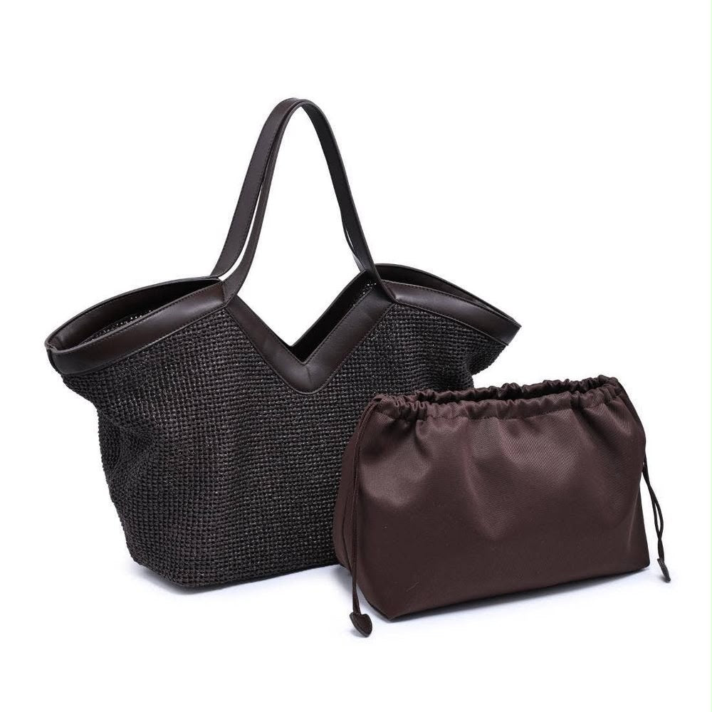Bolso shopper rafia con pouch