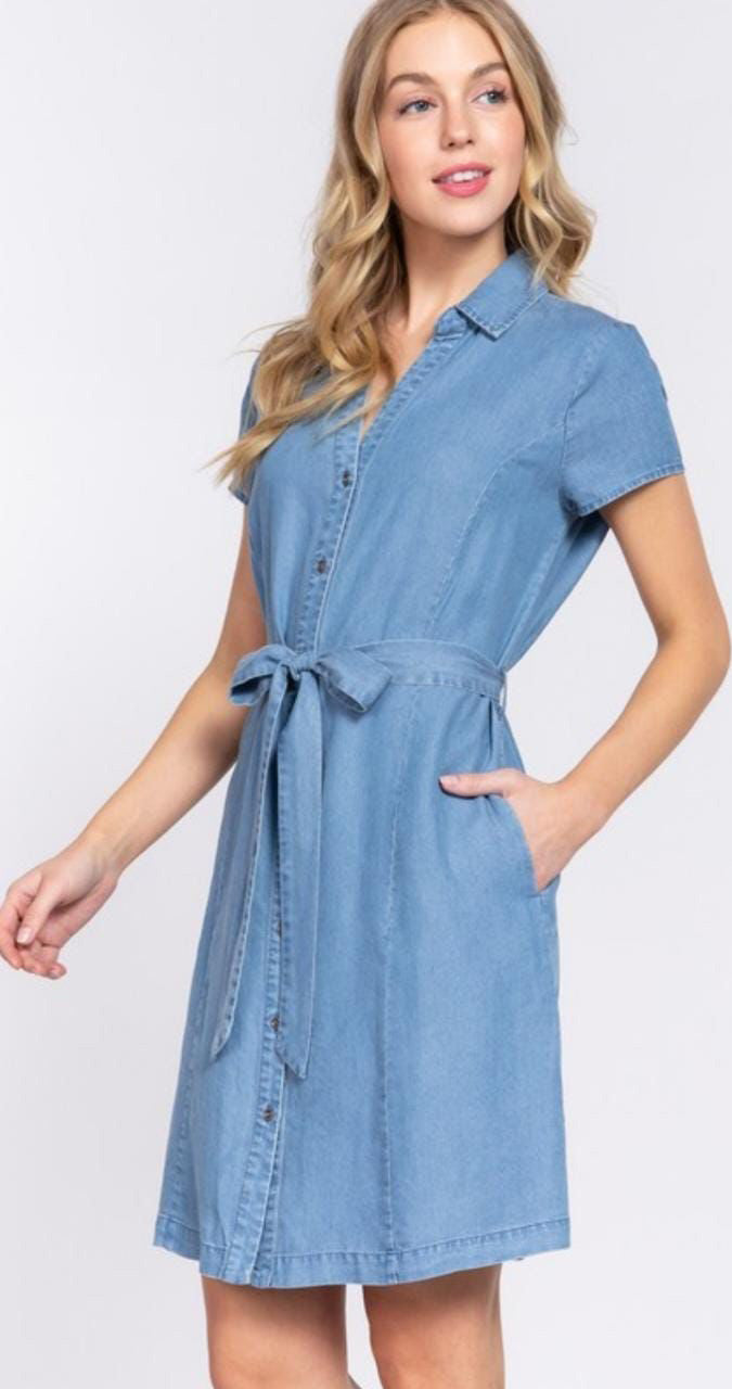 Vestido camisero denim