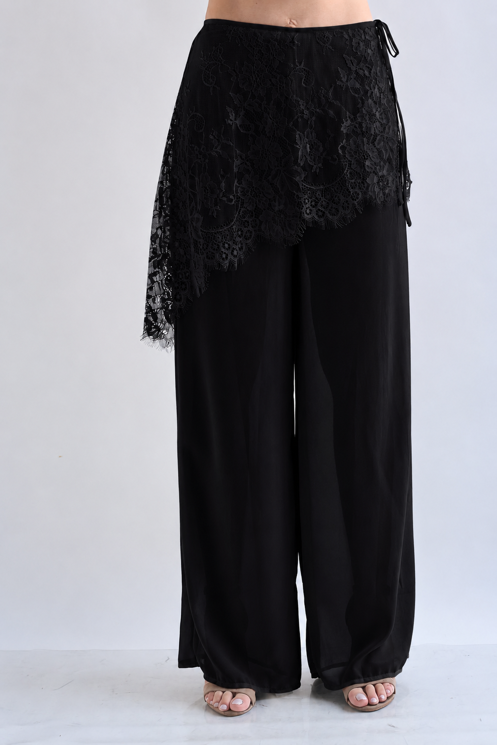 Pantalón gasa pareo encaje