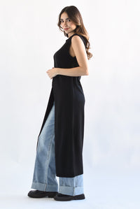 Fashion Styled PREVENTA 2 Maxi chaleco Negro