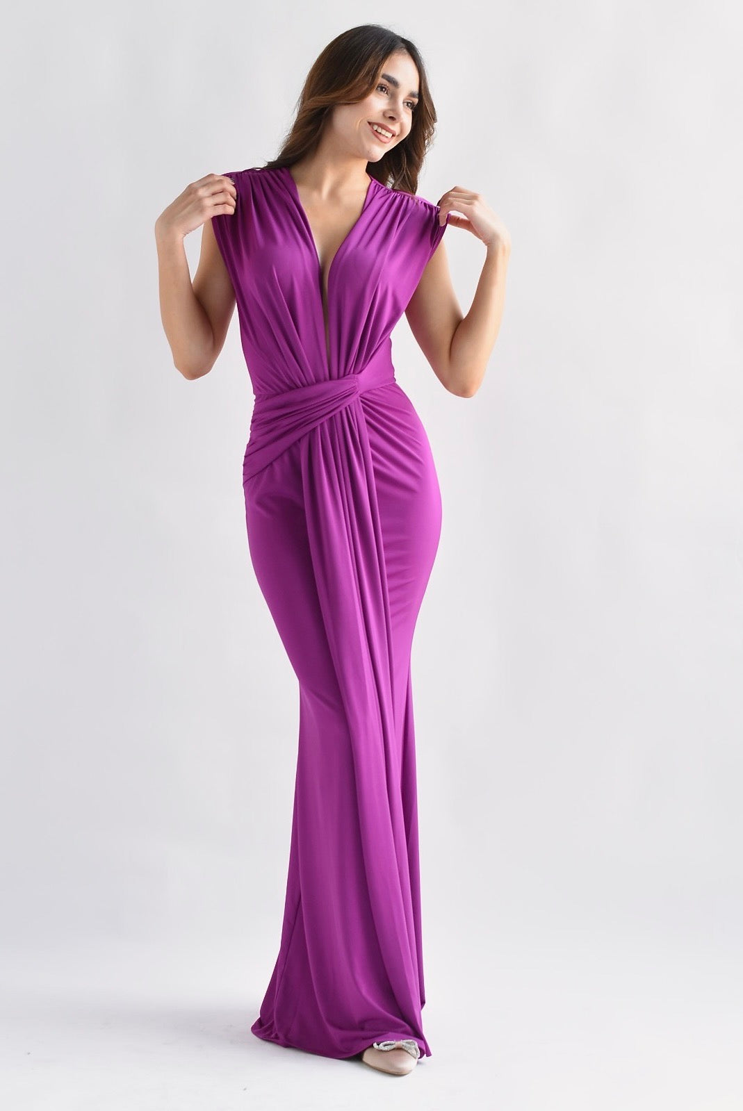 Vestido largo escote V Bugambilia