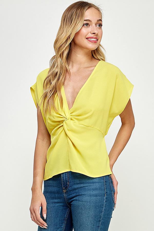 Blusa ligera nudo Lime