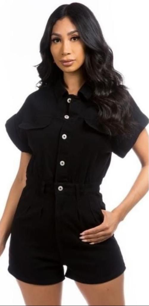Romper Denim Negro