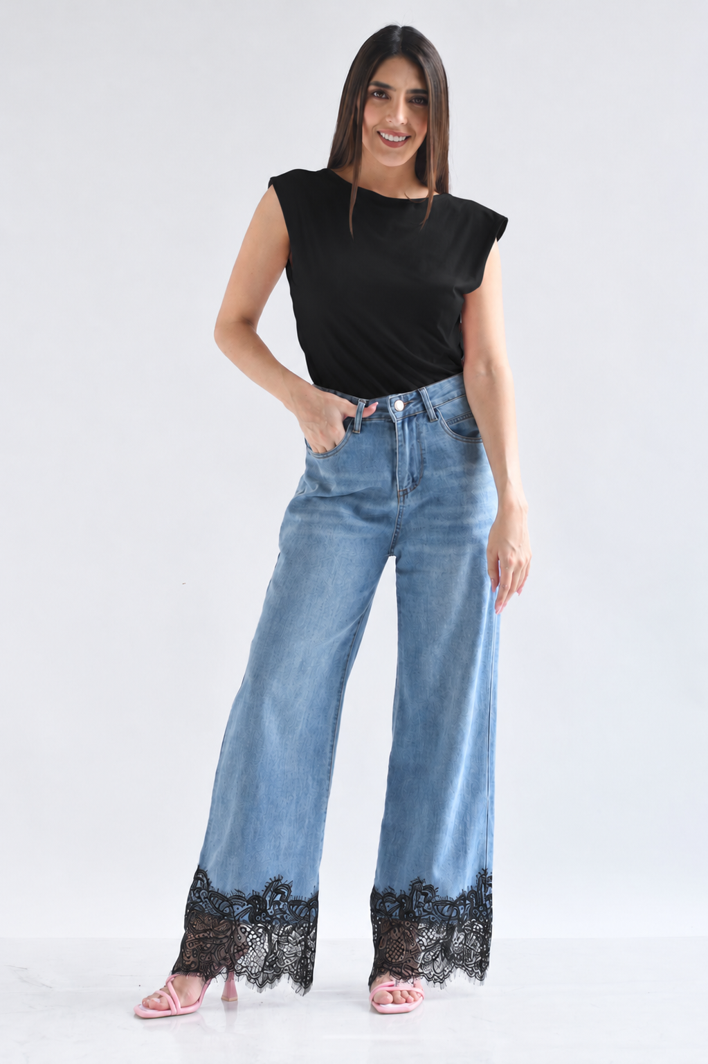Jeans tobillo encaje