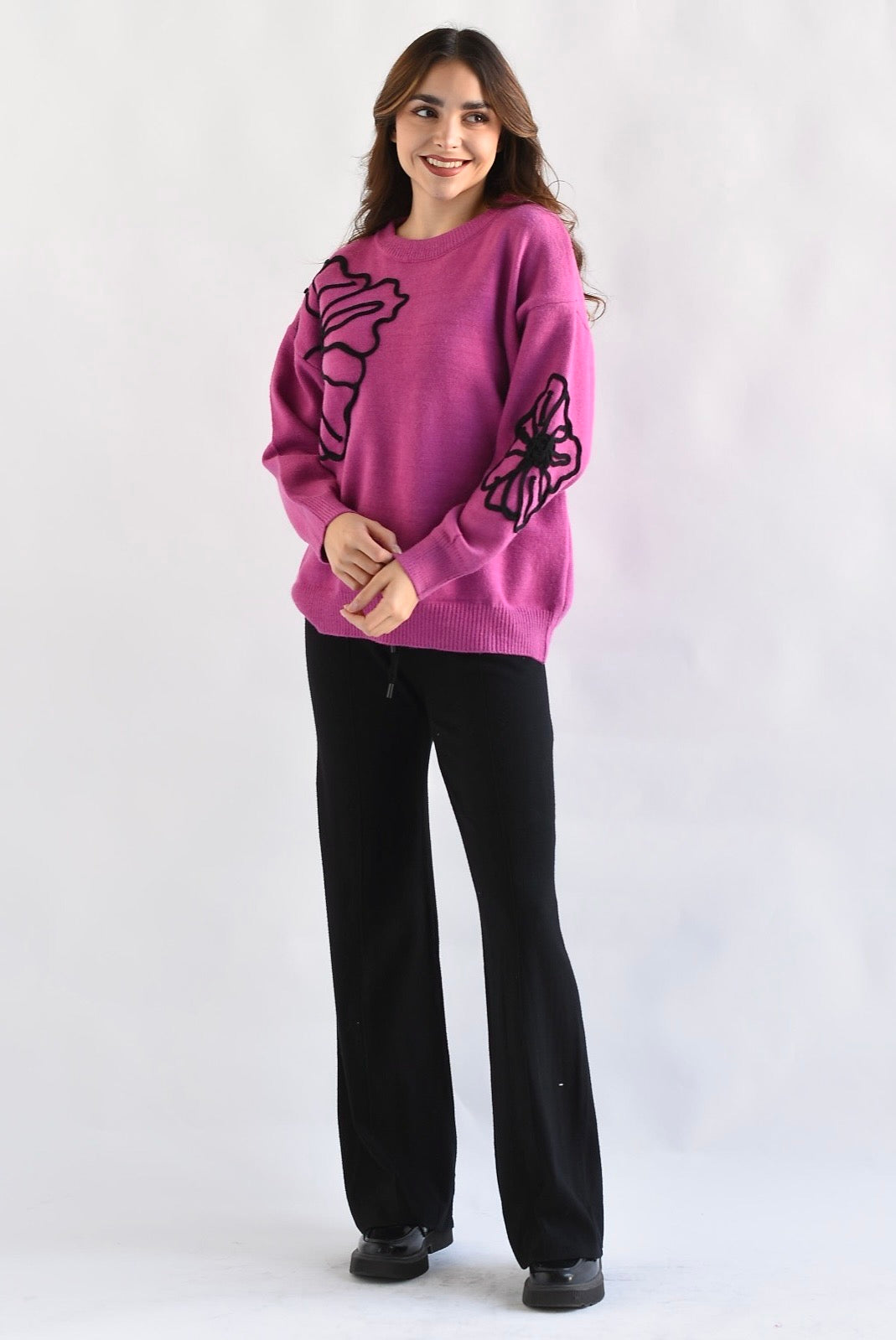 Pantalón de punto jareta Negro