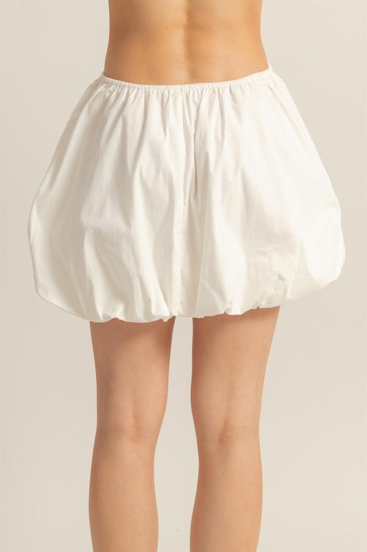 Falda globo mini elástico Blanco