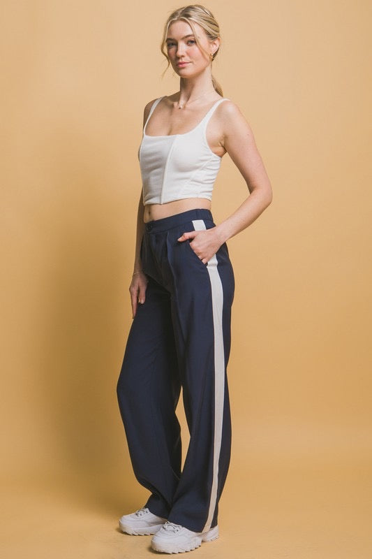 Pantalón de vestir track Navy