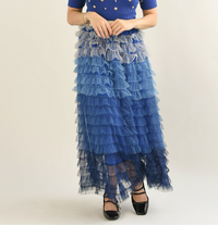 Fashion Styled Falda tulle degradado Azul