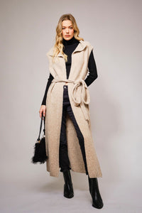 Fashion Styled Chaleco largo punto Arena