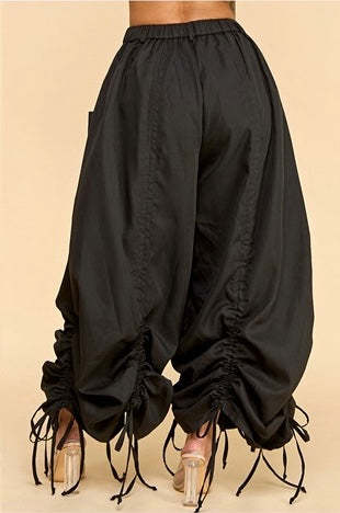 Pantalón super wide drapeado Negro