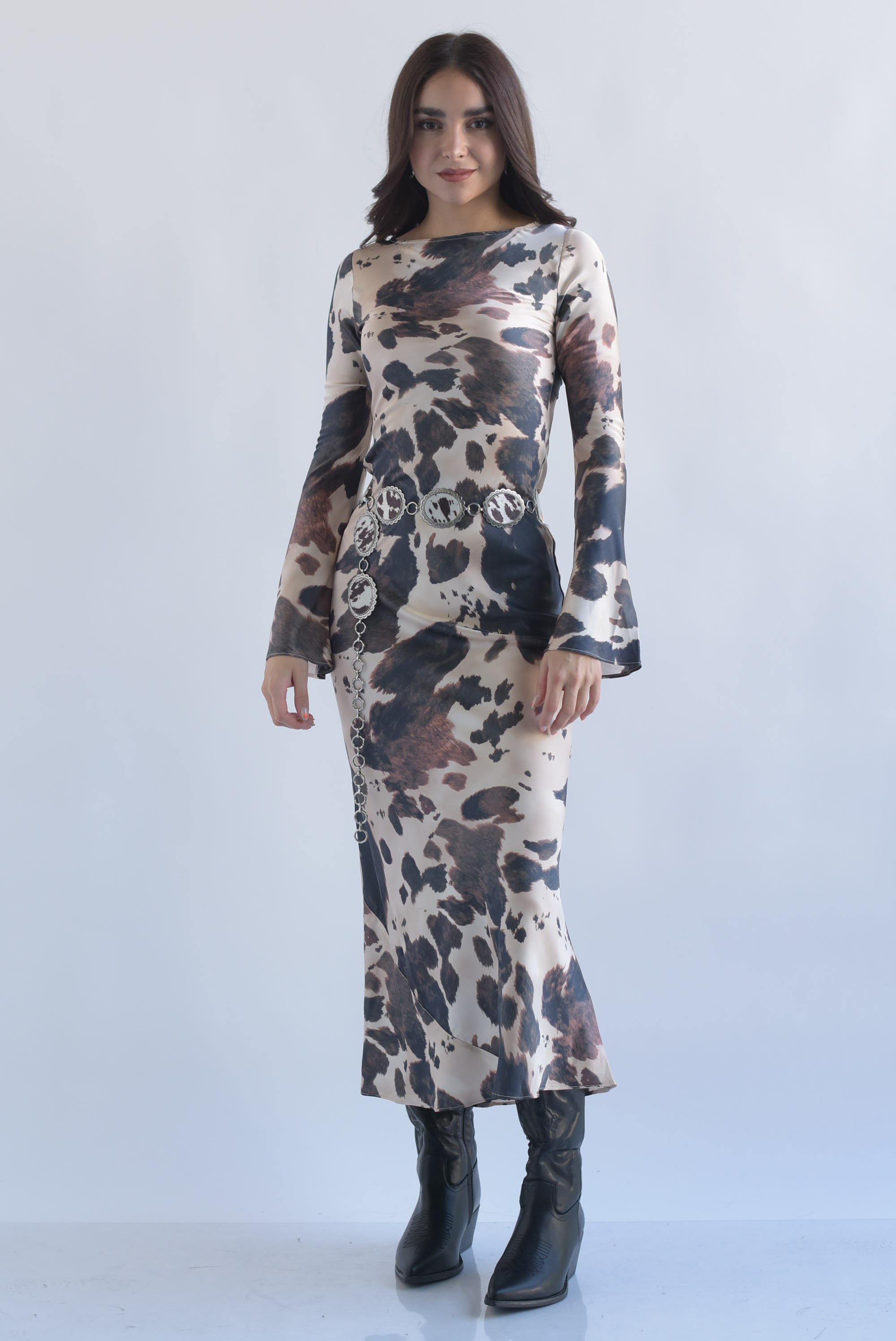 Vestido manga campana cow