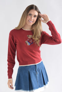 Fashion Styled Sweater oso hoddie Rojo