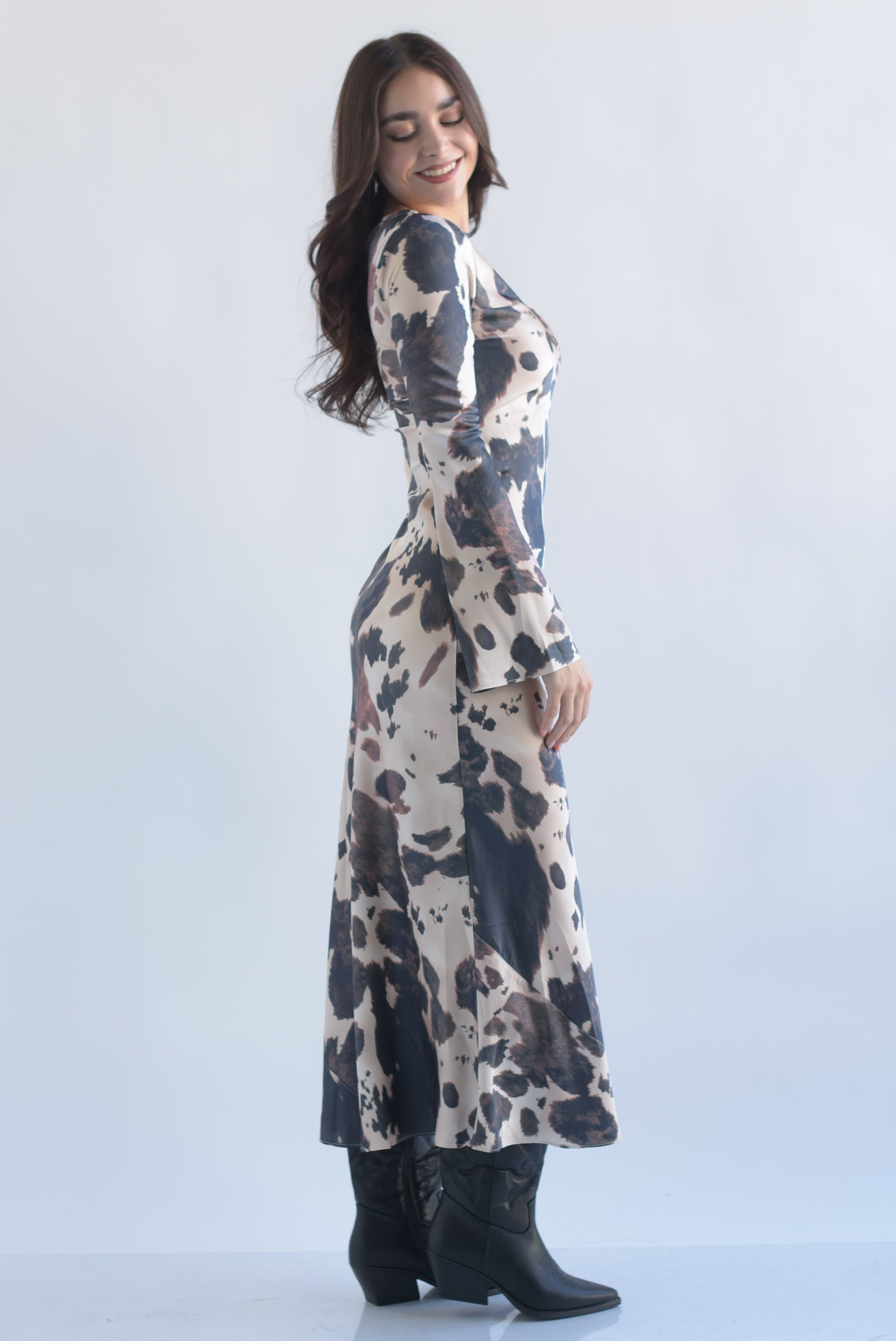 Vestido manga campana cow