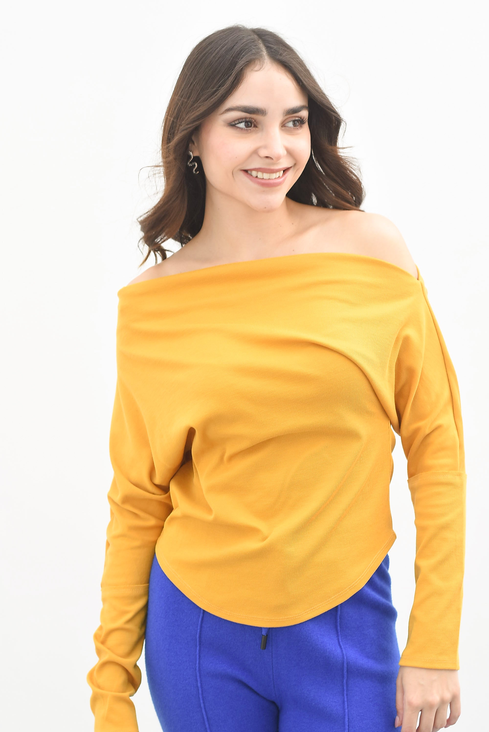 Blusa cuello ojal Amarillo Mango