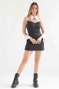 Fashion Styled Vestido simulación strapless Negro