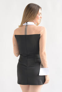 Fashion Styled Vestido simulación strapless Negro