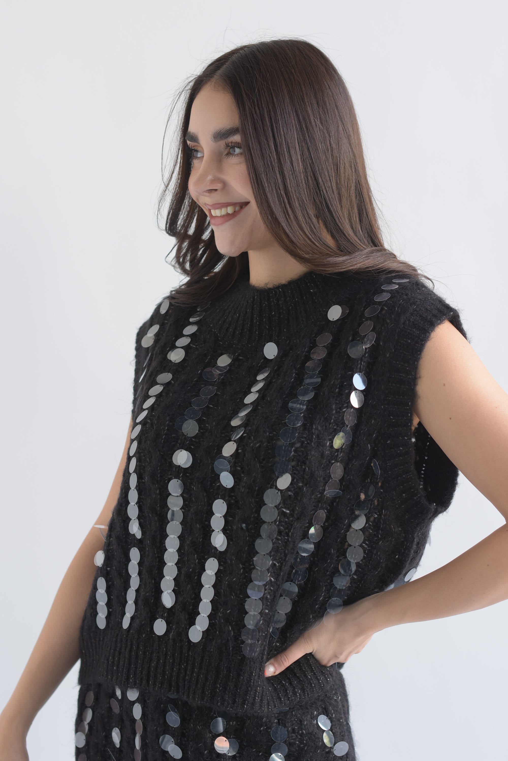 Chaleco punto lentejuela
