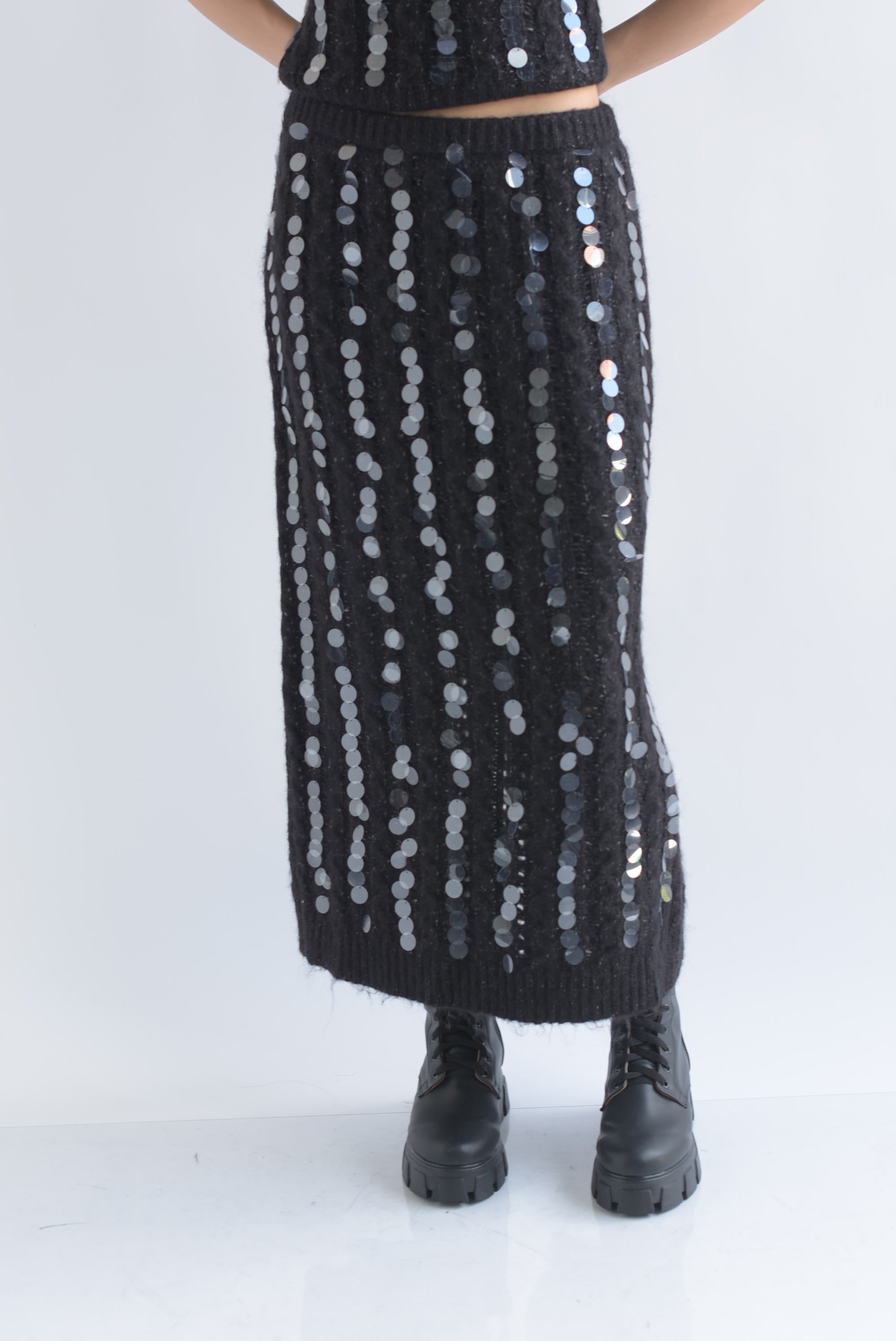 Falda punto lentejuela