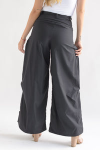 Fashion Styled Pantalón super wide estampado perlas Negro