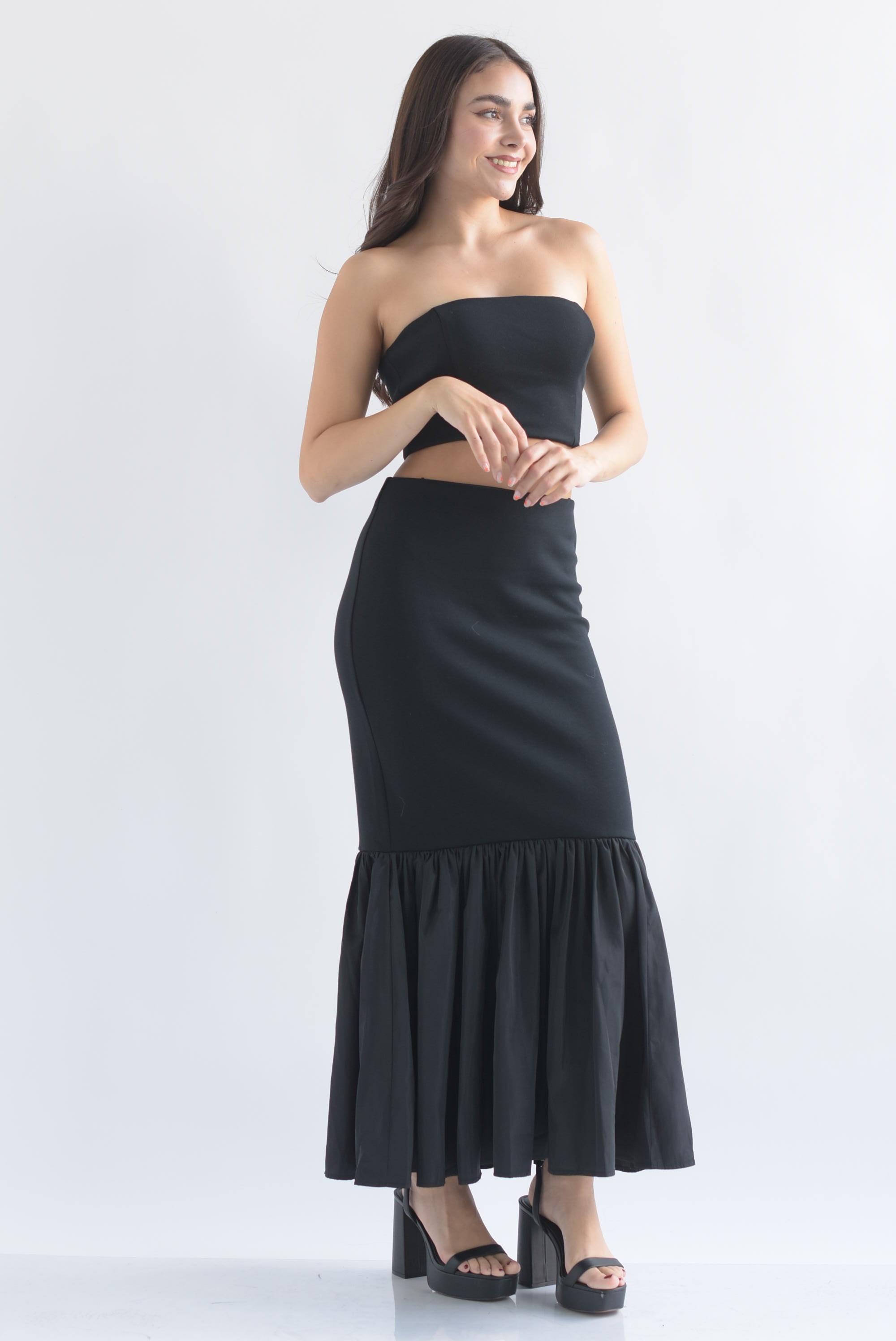 Set Falda olán y Top strapless