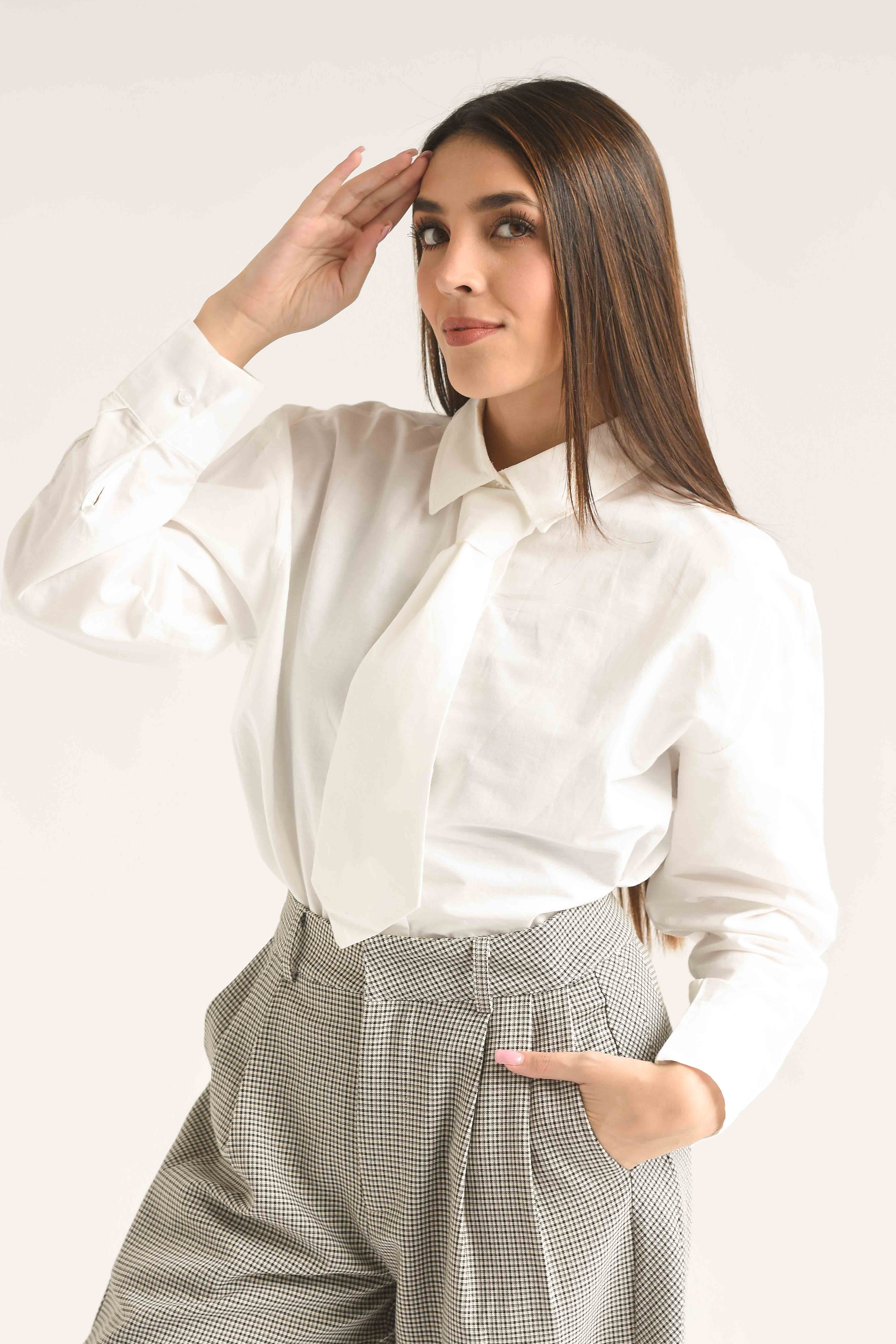 Camisa match corbata ancha