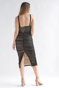 Fashion Styled Vestido mesh corset Negro