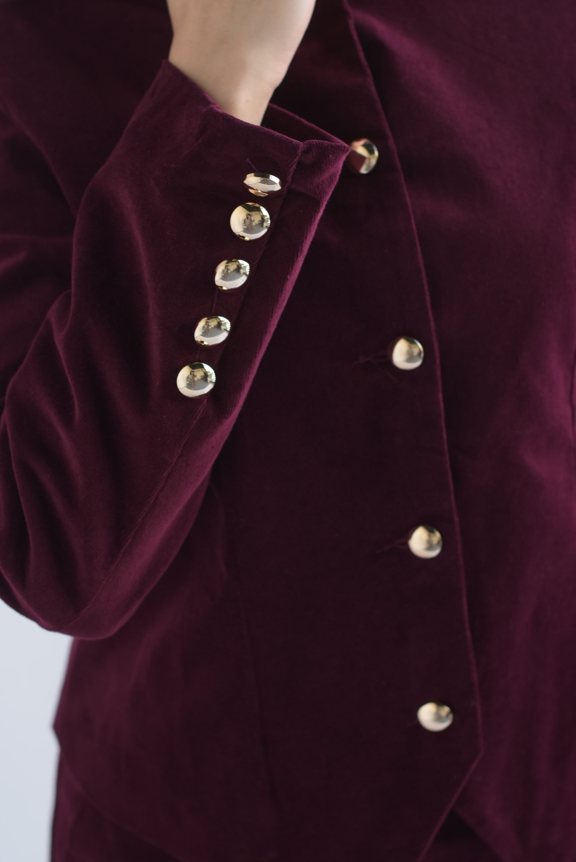 Set Pantalón y Blazer sin solapa terciopelo