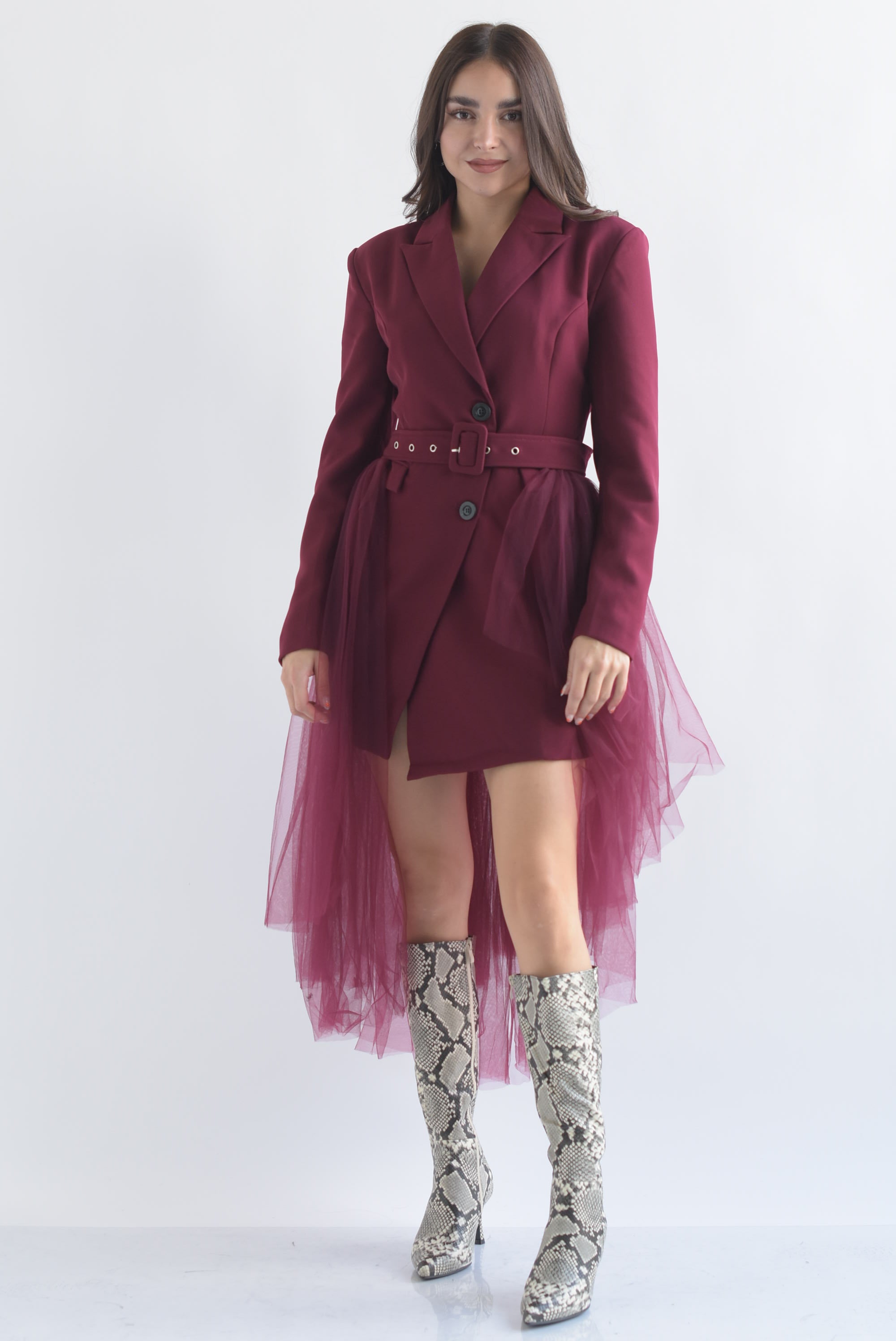 Blazer dress cinturón tulle