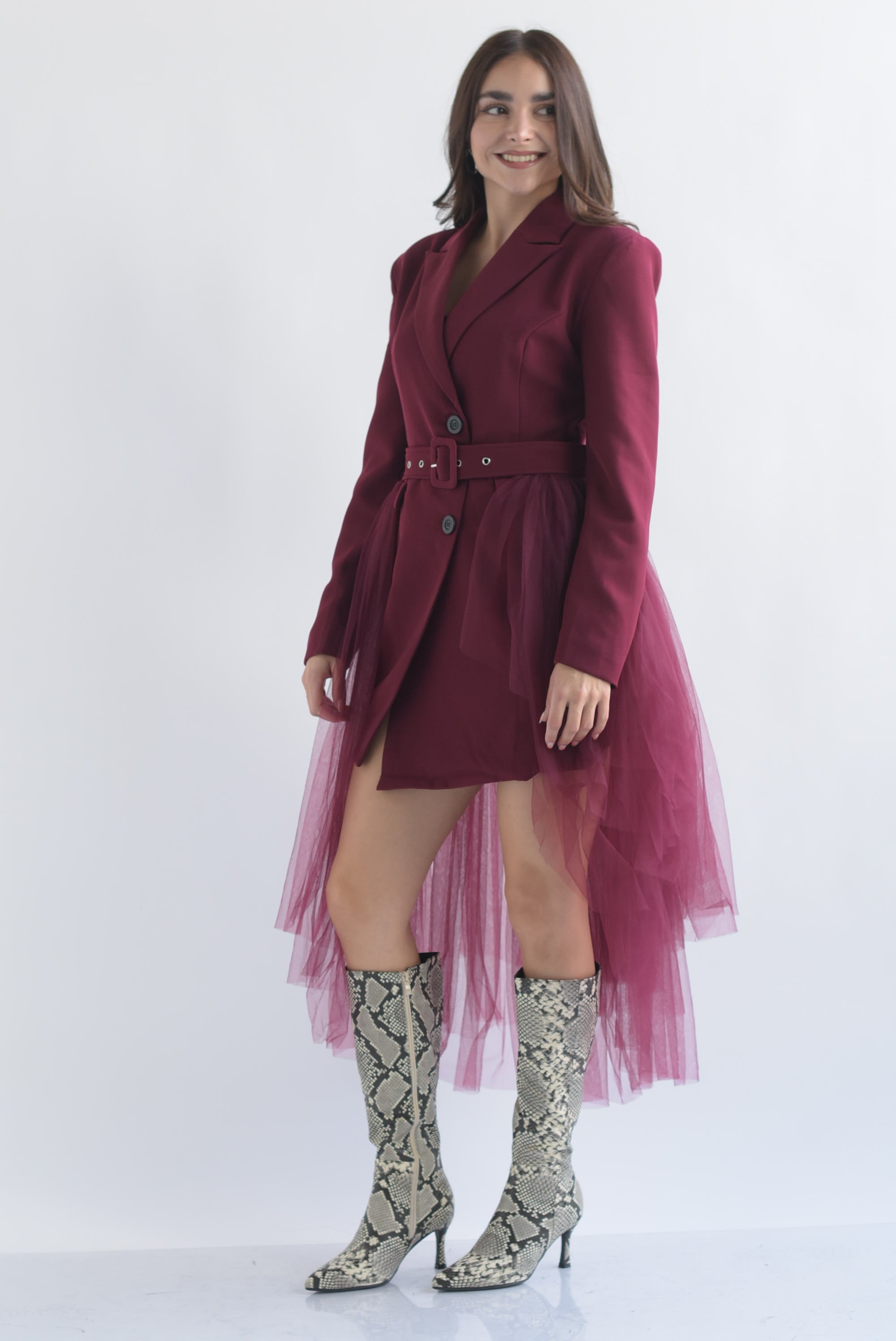 Blazer dress cinturón tulle