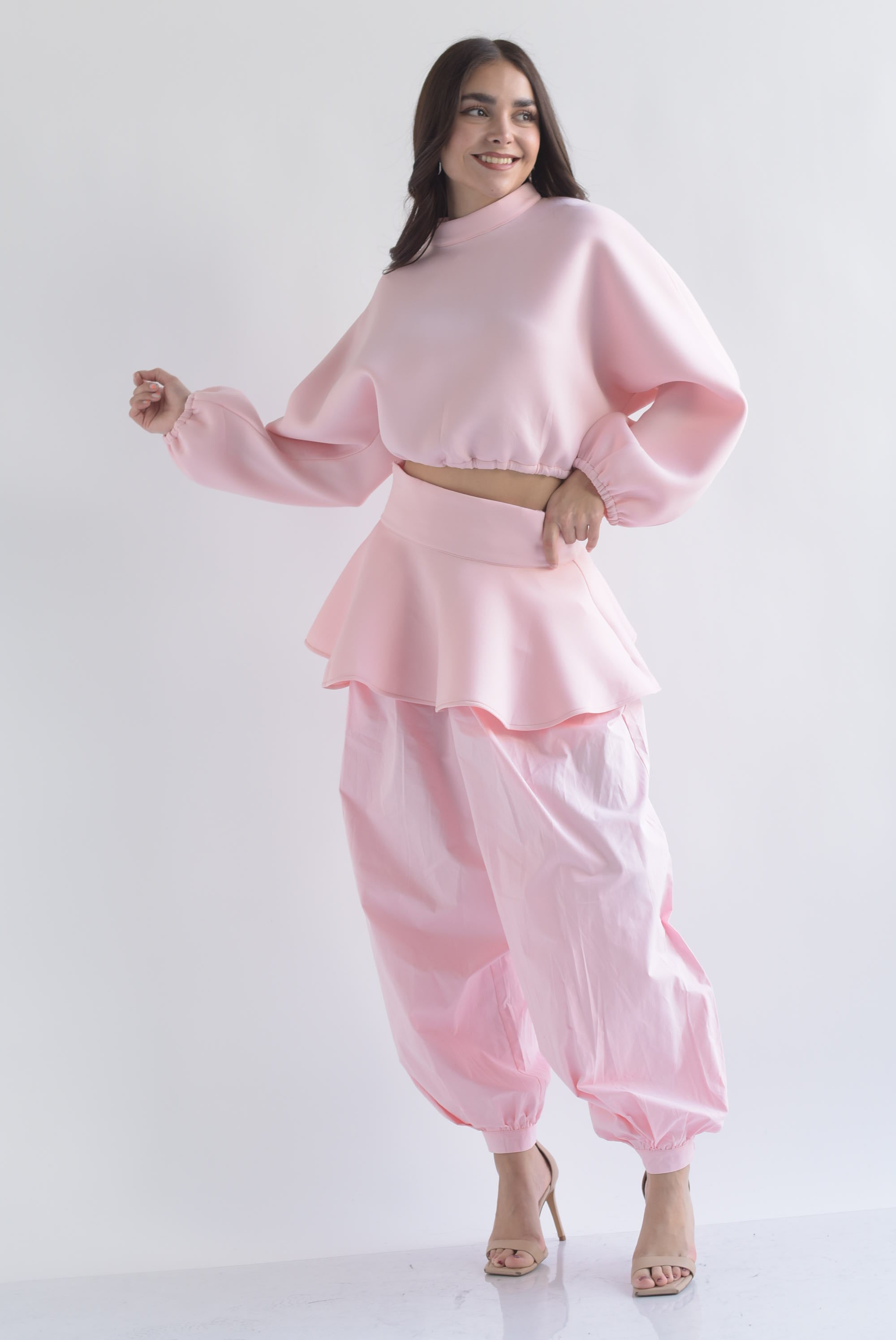 Set Pantalón globo, Faldón y Blusa