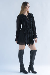 Fashion Styled Vestido olanes cinta Negro