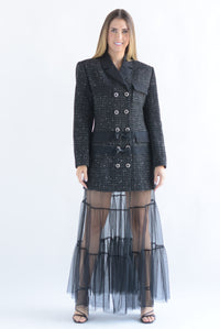 Fashion Styled Vestido tipo Blazer falda tulle Negro