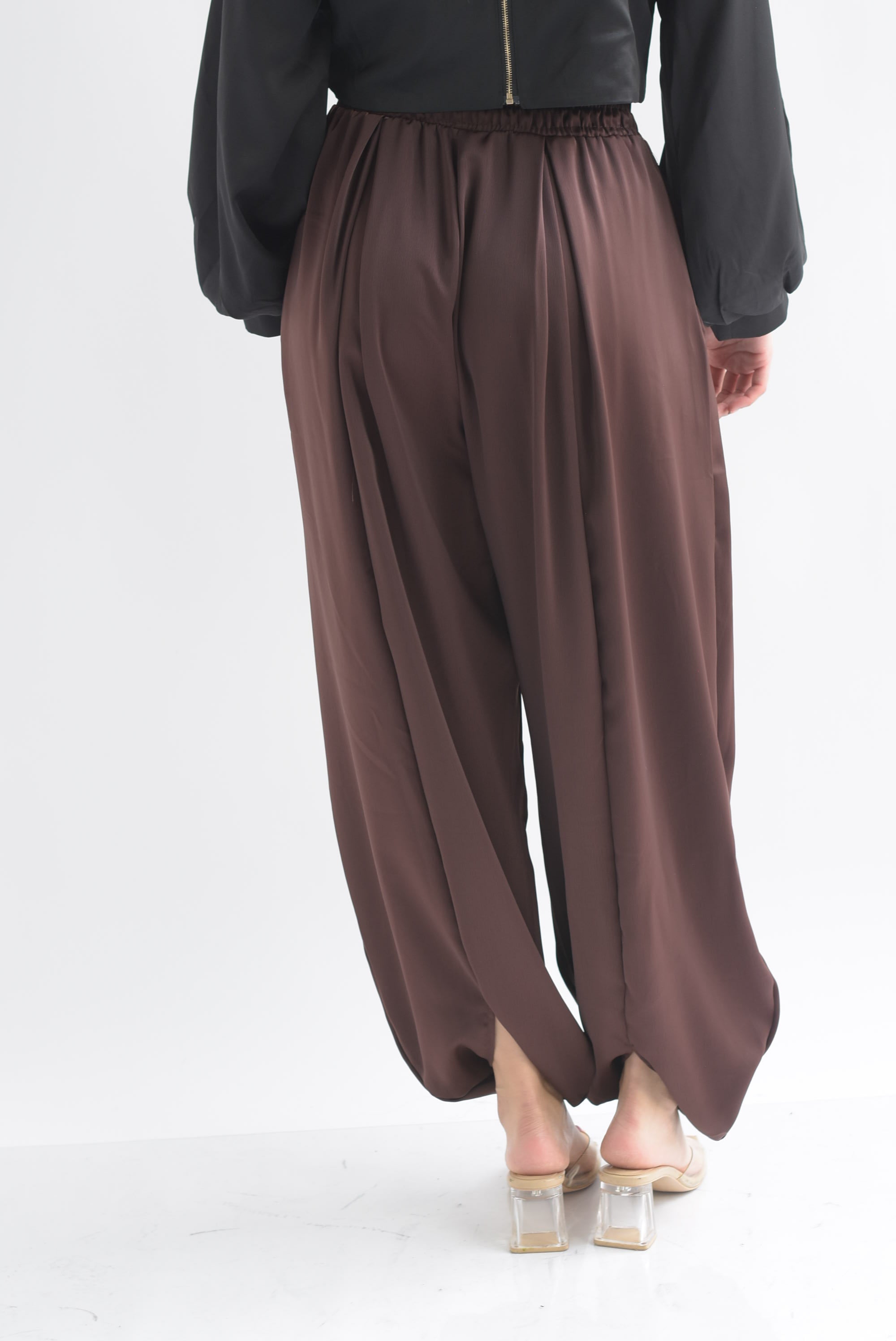 Pantalón globo satinado jareta