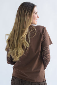 Fashion Styled T-shirt AMOR Café