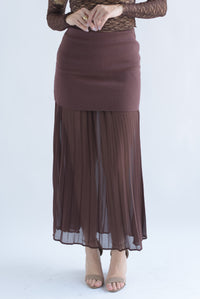 Fashion Styled Falda plisada en sobreposición Espresso