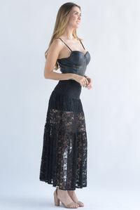 Fashion Styled Falda encaje abertura Negro