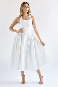 Fashion Styled Vestido halter torso Blanco