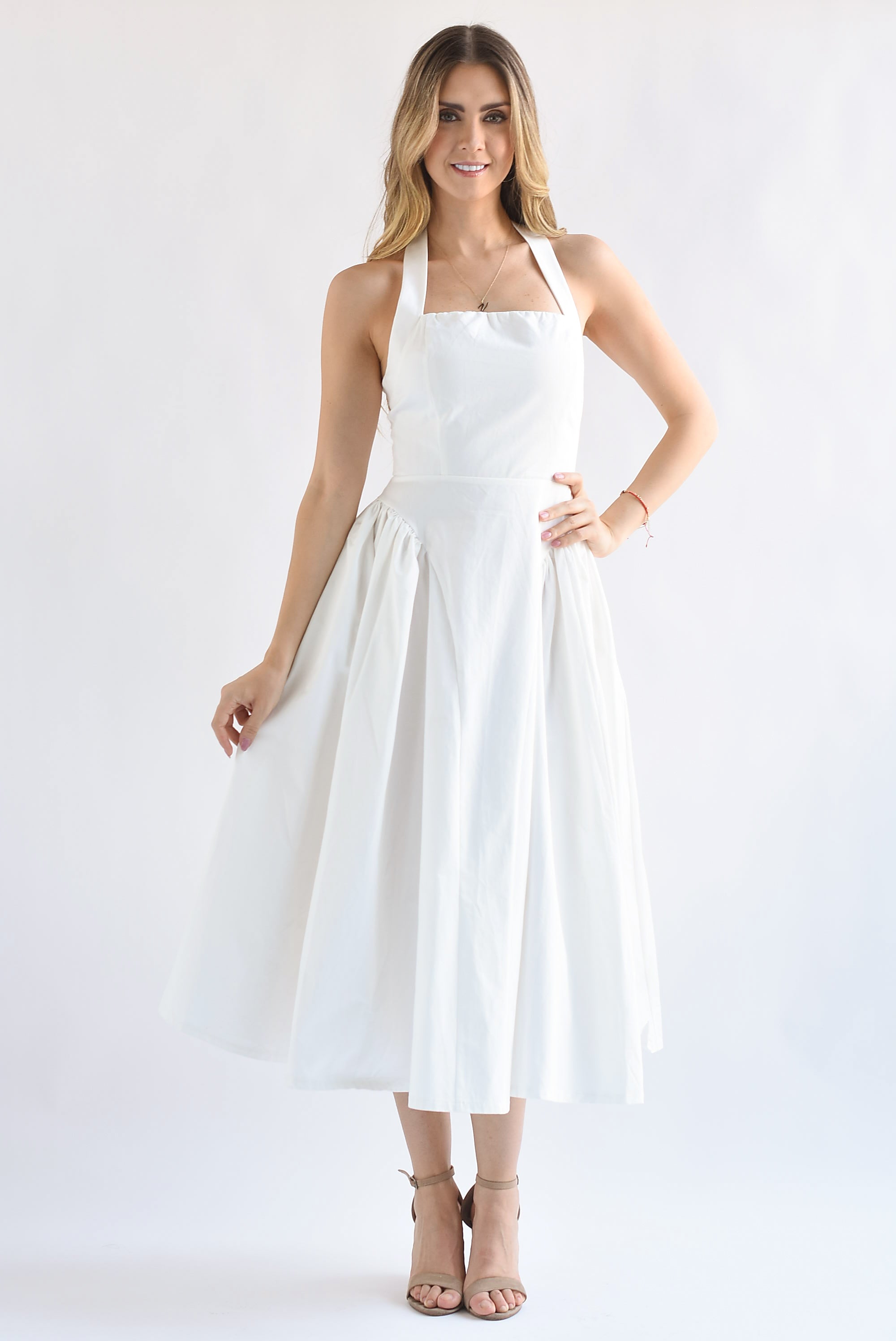 Vestido halter torso Blanco