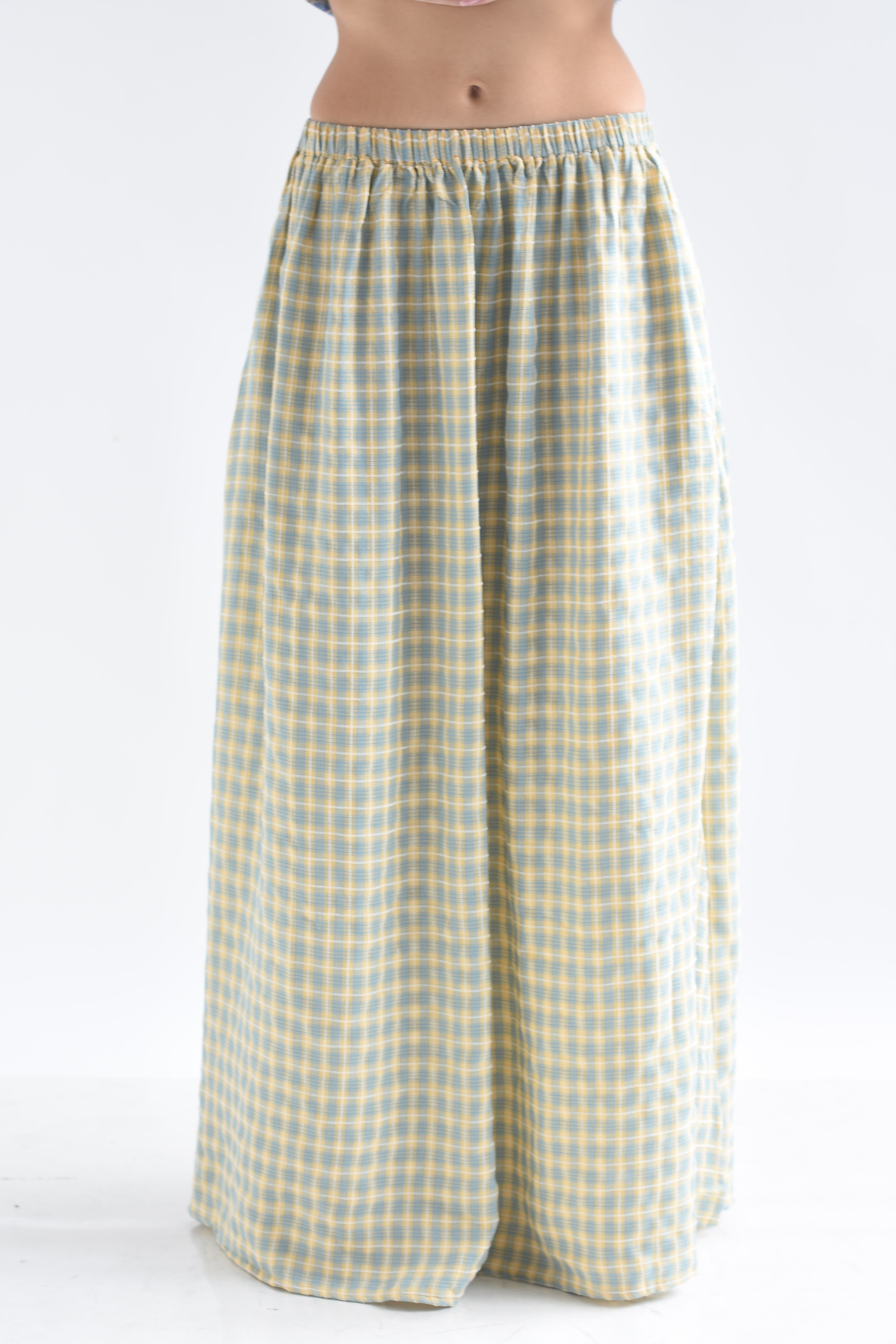 Falda midi cuadros