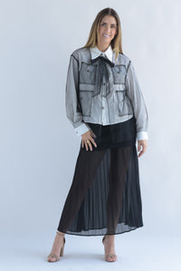 Fashion Styled Falda plisada en sobreposición Negro