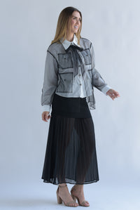 Fashion Styled Falda plisada en sobreposición Negro