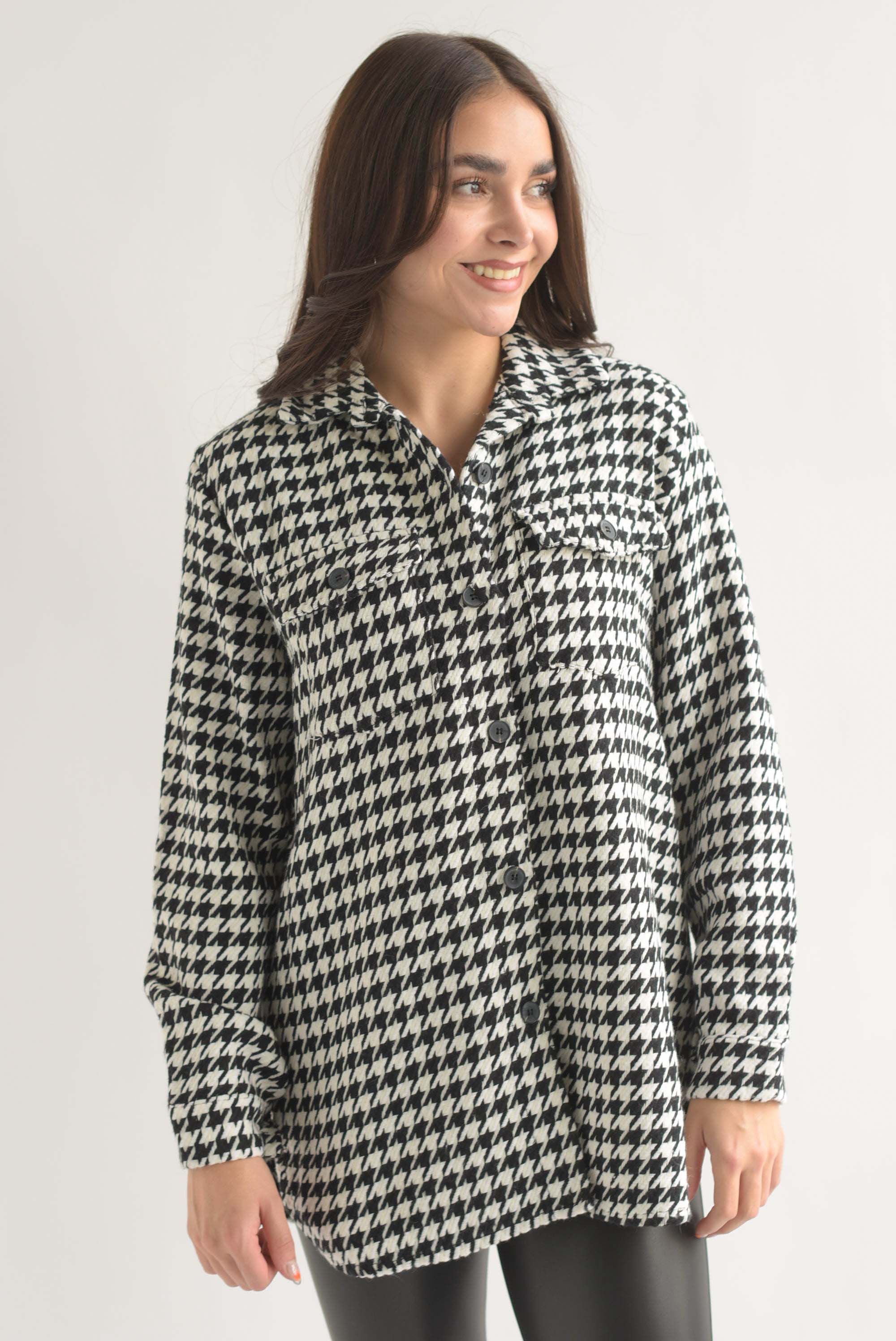Shacket houndstooth