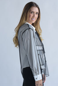 Fashion Styled Camisa cargo blanca con tulle Negro