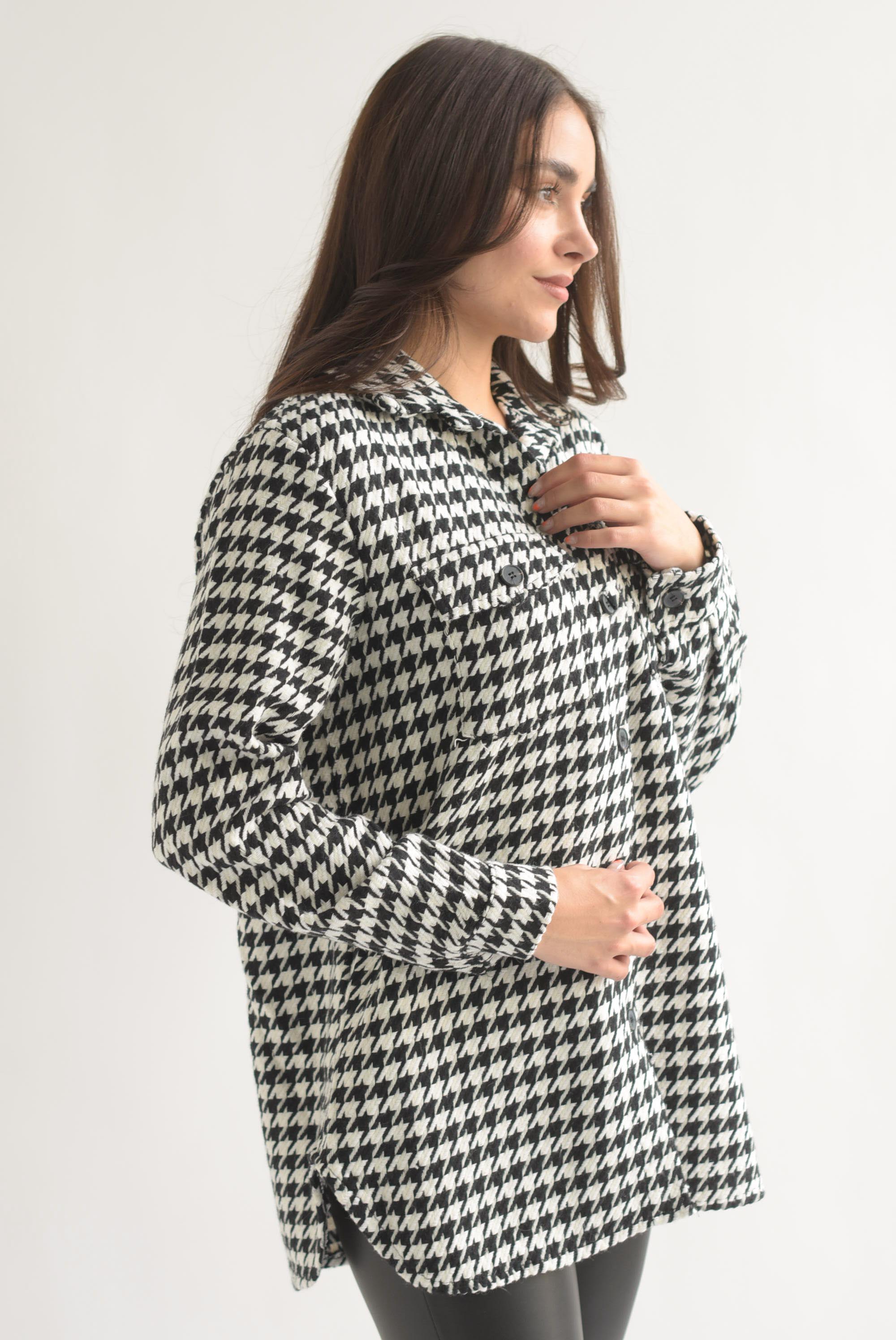 Shacket houndstooth