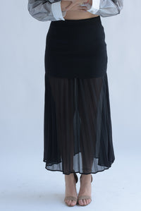Fashion Styled Falda plisada en sobreposición Negro